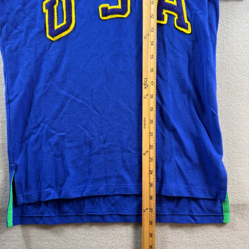 Polo Ralph Lauren Polo Shirt Mens Small Blue USA Big Pony Custom Fit Rugby